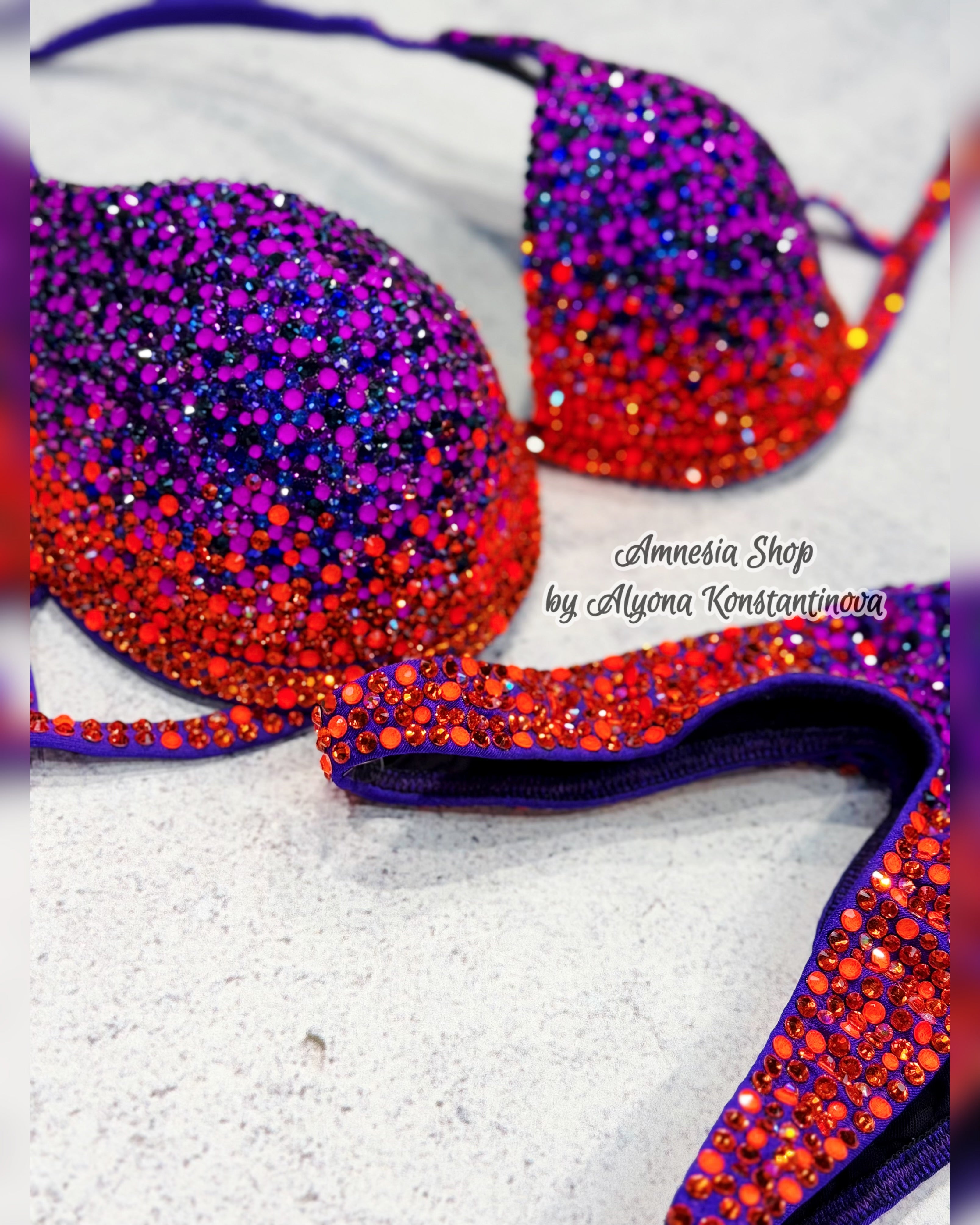 Swarovski Fitness Bikini - NPC Bikini - IFBB Competition Bikini - Crystal Competition Bikini Suit - Sexy Set - Fitness Suit