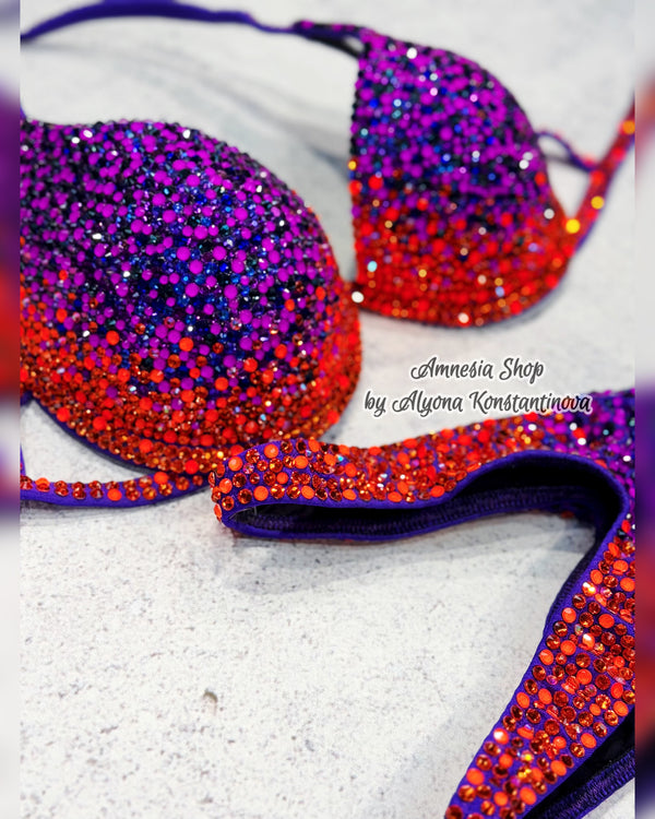 Swarovski Fitness Bikini - NPC Bikini - IFBB Competition Bikini - Crystal Competition Bikini Suit - Sexy Set - Fitness Suit