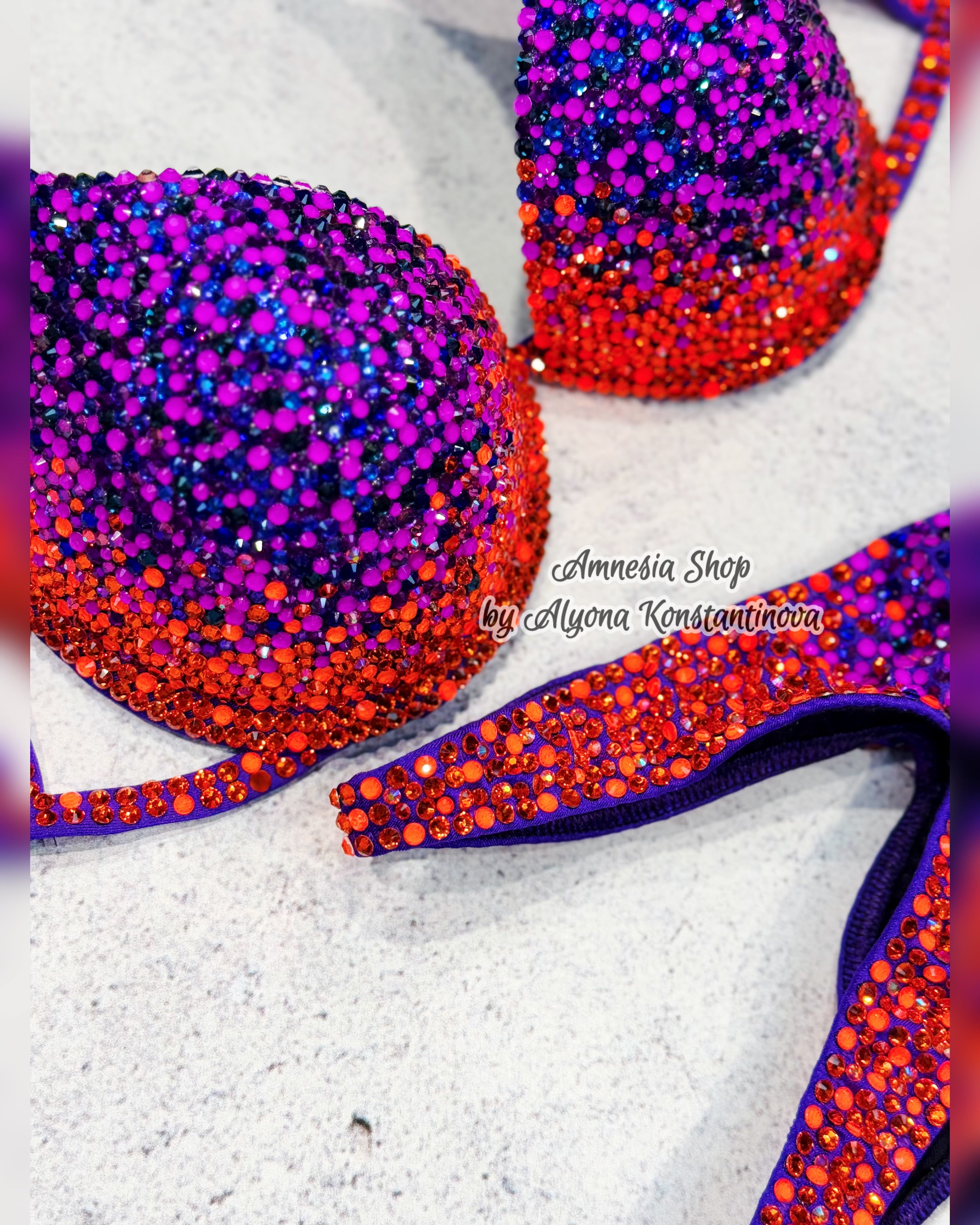 Swarovski Fitness Bikini - NPC Bikini - IFBB Competition Bikini - Crystal Competition Bikini Suit - Sexy Set - Fitness Suit