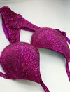 Fuchsia Bikini Suit - Competition Bikini Set - Rhinestone Fitness - IFBB - WBFF - Figure Competition Suit - Swarosvki Rhinestones - Amnesia Shop