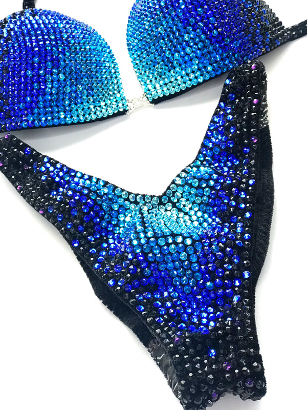 Finess Bikini - Competition Bikini Set - Figure Fitness - NPC - IFBB - Velvet Figure Competition Suit - Posing Suit - Amnesia Shop