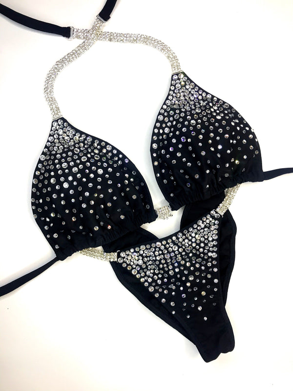 Bodybuilding Bikini Set - Rhinestone Fitness - NPC - IFBB - WBFF - Figure Competition Suit - Posing Suit - Swarosvki Bodybuilding - Amnesia Shop