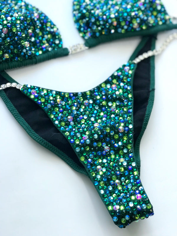 Competition Bikini Set - Rhinestone Fitness - NPC - IFBB - WBFF - Figure Competition Suit - Posing Suit - Swarosvki Bodybuilding - Amnesia Shop