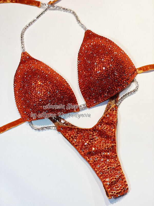 Competition Set - Rhinestone Fitness - NPC - IFBB - WBFF - Figure Competition Suit - Posing Suit - Swarovski Bodybuilding