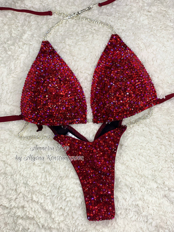 Competition Set - Rhinestone Fitness - NPC - IFBB - WBFF - Figure Competition Suit - Posing Suit - Swarovski Bodybuilding - Figure Bikini