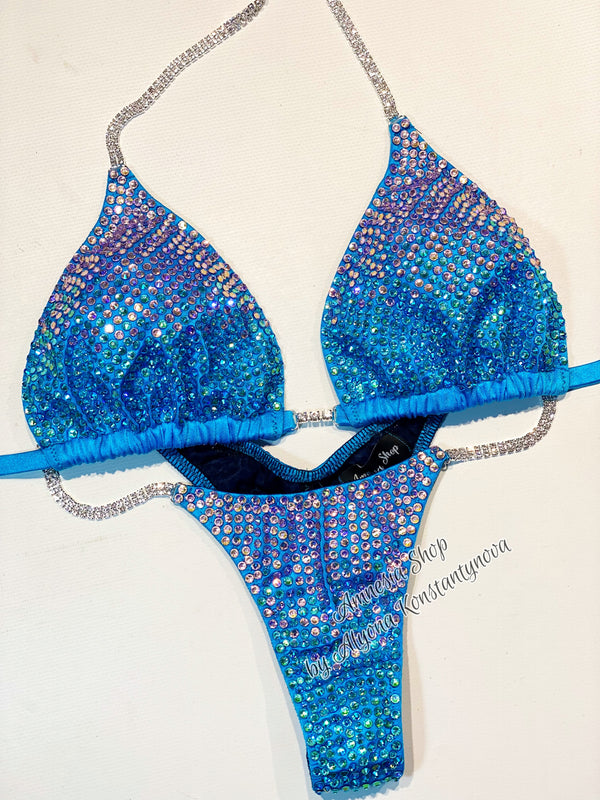 NPC - Ifbb bikini suit - Figure Competition Suit - Fitness Bikini - Bodybuilding Bikini - Custom Crystal Figure Suit - Wellness Bikini