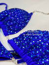 Blue NPC Bikini - Ifbb bikini suit - Figure Competition Suit - Fitness Bikini - Bodybuilding Bikini - Custom Crystal Figure Suit