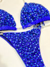 Blue NPC Bikini - Ifbb bikini suit - Figure Competition Suit - Fitness Bikini - Bodybuilding Bikini - Custom Crystal Figure Suit