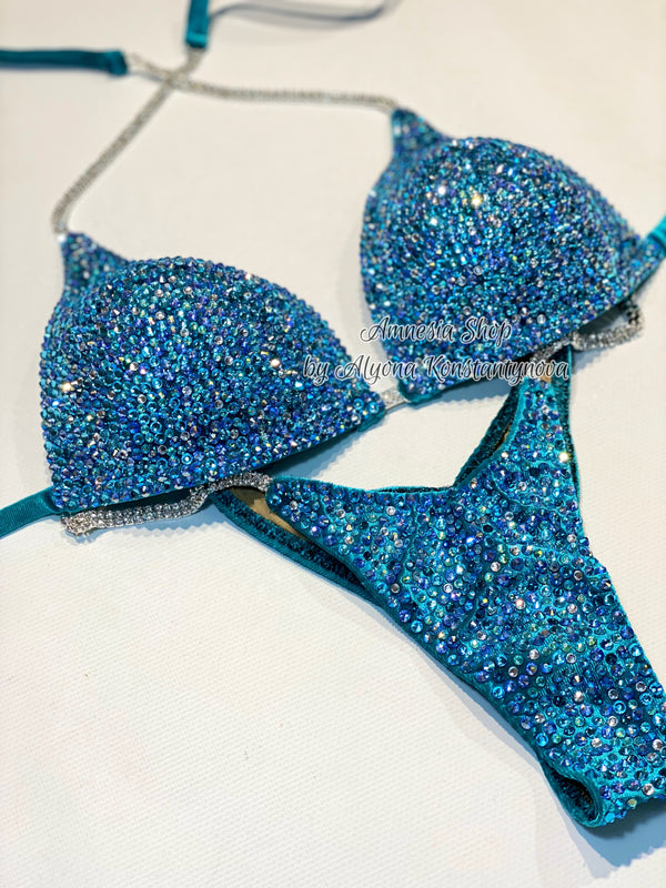 Competition Bikini Set - NPC - IFBB - WBFF - Figure Competition Suit - Posing Suit - Swarovski Bodybuilding, Wellness Bikini