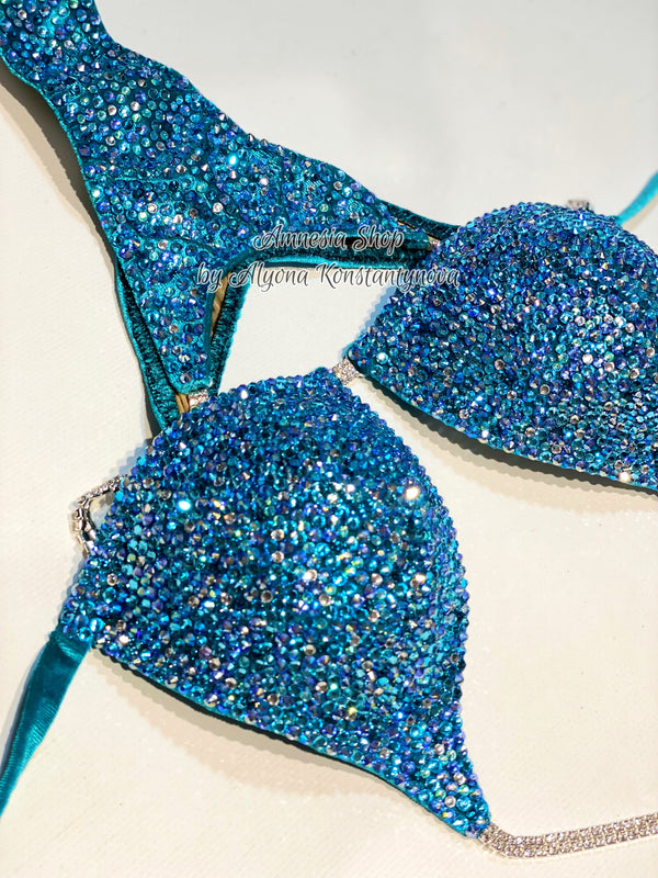 Competition Bikini Set - NPC - IFBB - WBFF - Figure Competition Suit - Posing Suit - Swarovski Bodybuilding, Wellness Bikini