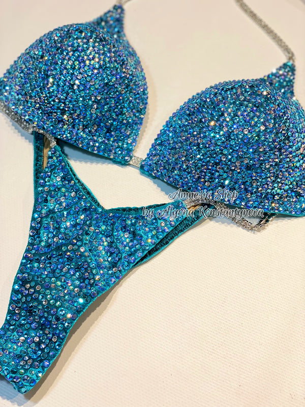 Competition Bikini Set - NPC - IFBB - WBFF - Figure Competition Suit - Posing Suit - Swarovski Bodybuilding, Wellness Bikini