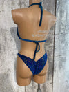 Blue Competition Bikini Set - Rhinestone Fitness - NPC bikini suit - IFBB - WBFF - Figure Competition Suit - Posing Suit - Swarovski Bodybuilding