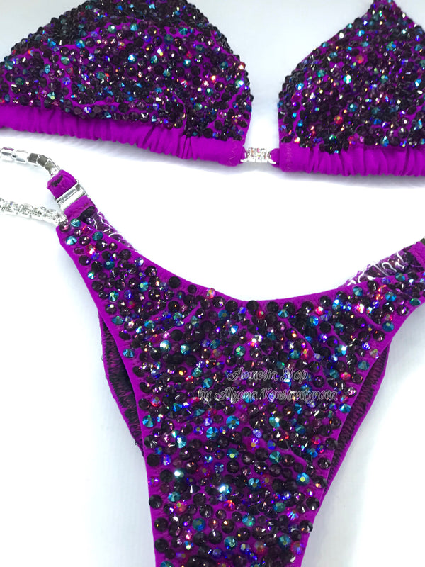 Lilac Fitness Bikini - Competition Bikini Set - Figure Fitness - NPC - Figure Competition Suit - Posing Suit - Wellness Bikini