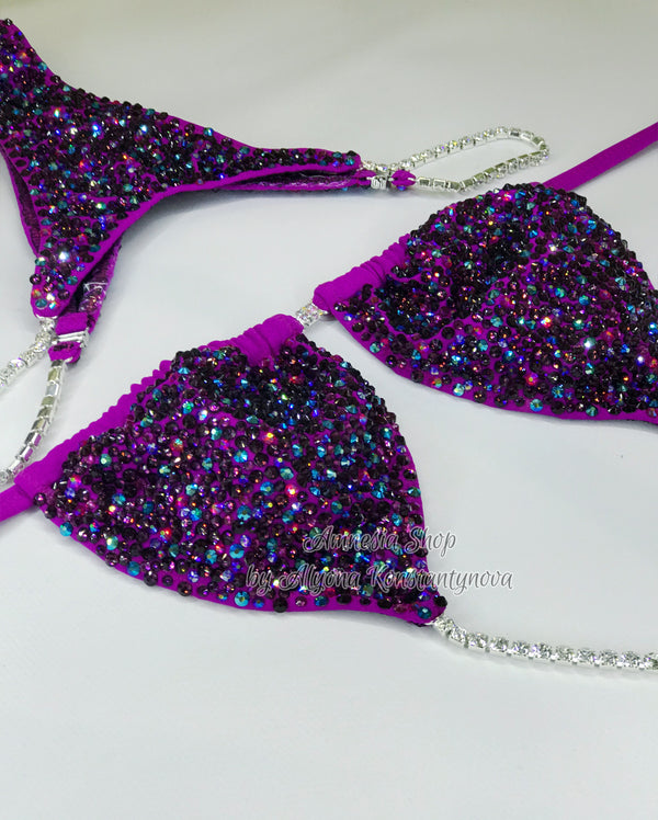 Lilac Fitness Bikini - Competition Bikini Set - Figure Fitness - NPC - Figure Competition Suit - Posing Suit - Wellness Bikini