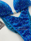 Blue Competition Finess Bikini - Competition Bikini Set - Figure Fitness - NPC - Velvet Figure Competition Suit - Posing Suit - IFBB - Wellness